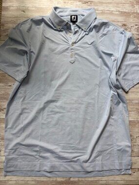 Footjoy Performance Golf Shirt - Size XXL - Blue/White Stripe